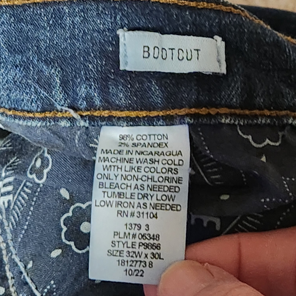 True Craft Mens Sz 32X30 Jeans Bootcut Relaxed Stretch Dark Wash - Picture 4 of 8